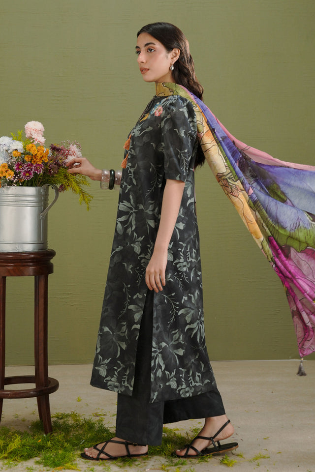Coco by Zara Shahjahan Prints Unstitched Lawn 3Pc Suit D-05B Gece