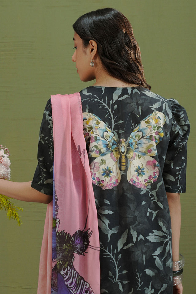 Coco by Zara Shahjahan Prints Unstitched Lawn 3Pc Suit D-05B Gece