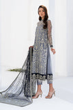 Zarif La Celeste Unstitched Embroidered Organza 3Pc Suit ZLC 05 ASH GREY