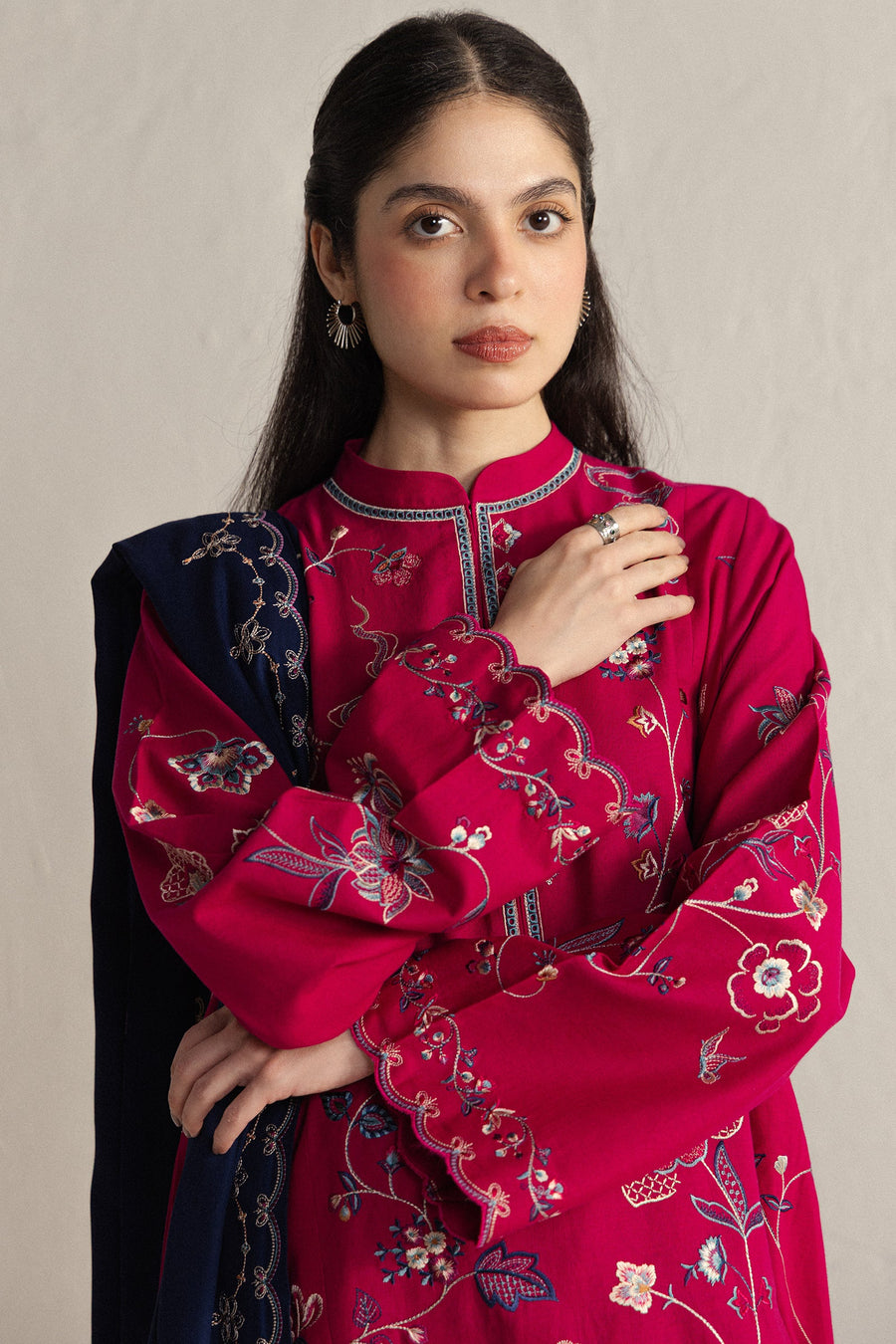 Coco Zara Shahjahan Embroidered Khaddar Unstitched 3Pc D-8B NAIRANG