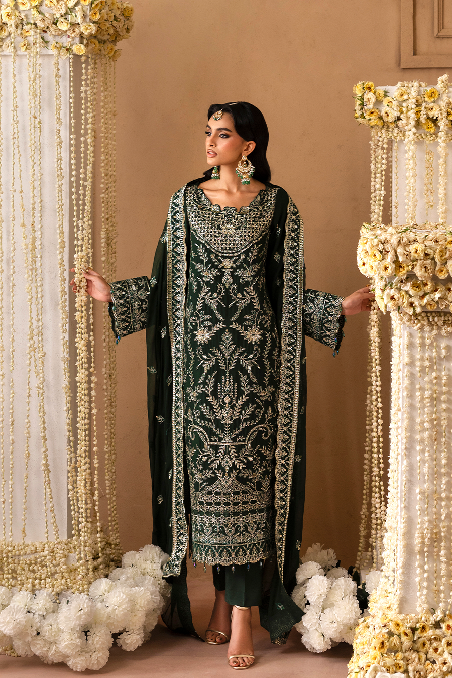 Emaan Adeel Sheherzadi Embroidered Chiffon Unstitched 3Pc Suit - VANIA