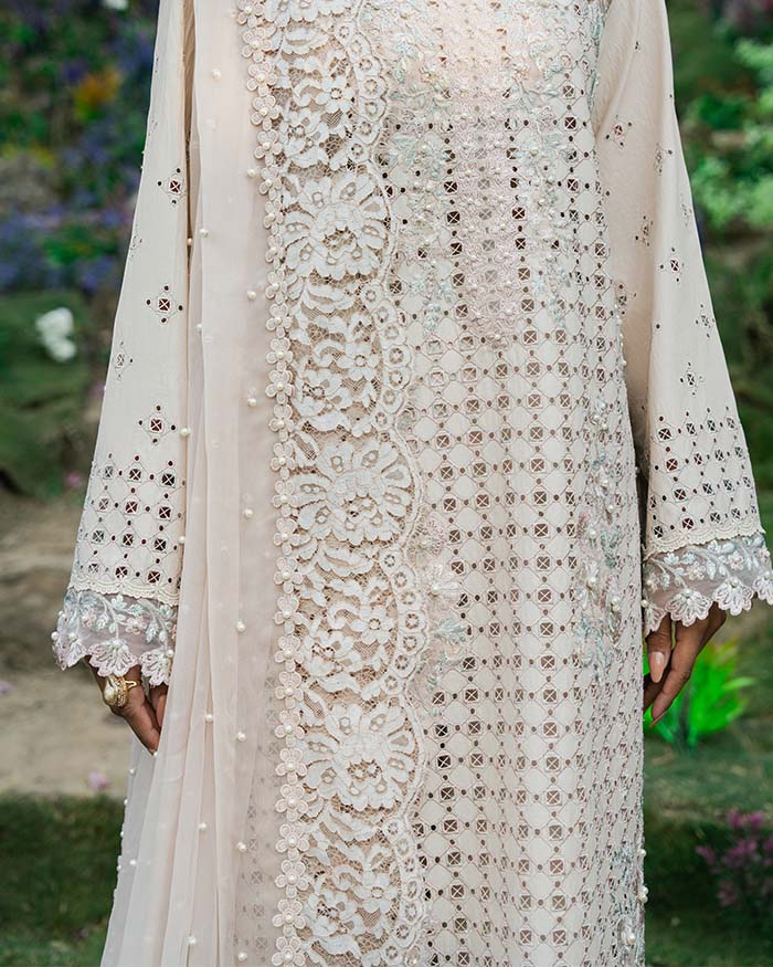 Zevk Flora Festive Embroidered Lawn Unstitched 3Pc Suit - ASEEL