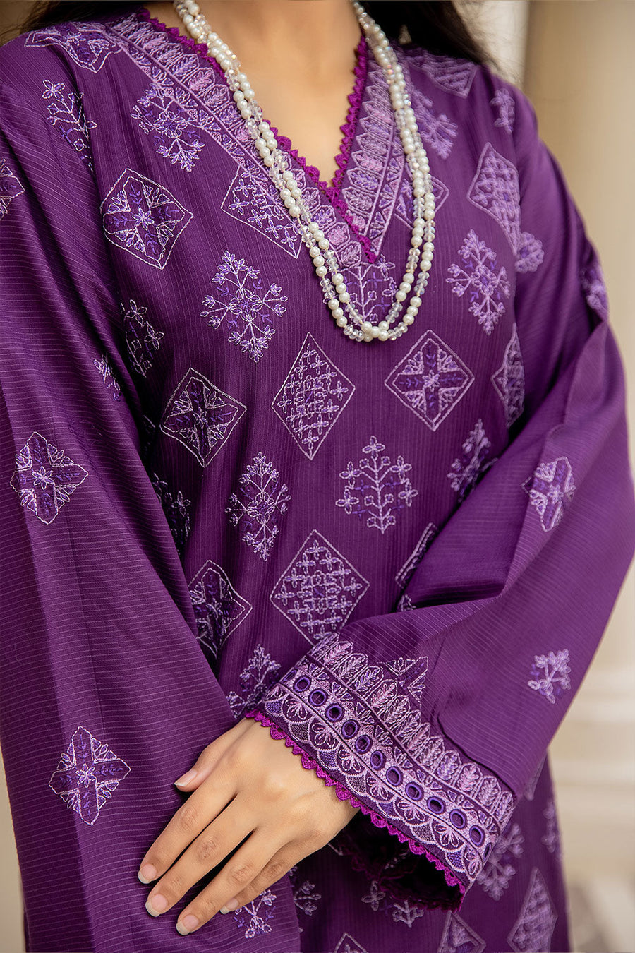 Safwa Ashley Embroidered Viscose Doria Unstitched 3Pc Suit ASC-12