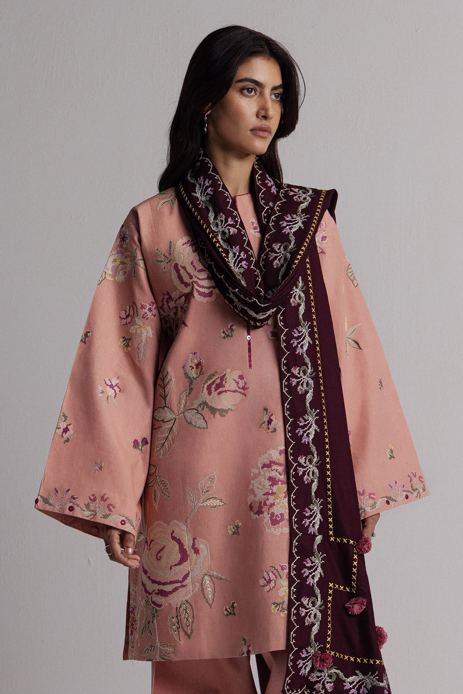 Coco Zara Shahjahan Embroidered Karandi Unstitched 3Pc D-3A RAKHSH