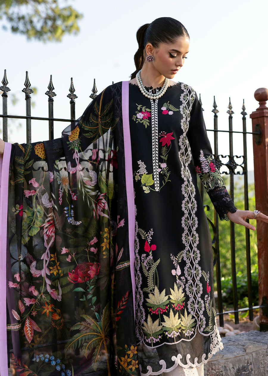 Saira Shakira Bloom Unstitched Lawn 3Pc Suit SS-25-06B SAUVAGE