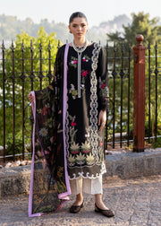 Saira Shakira Bloom Unstitched Lawn 3Pc Suit SS-25-06B SAUVAGE