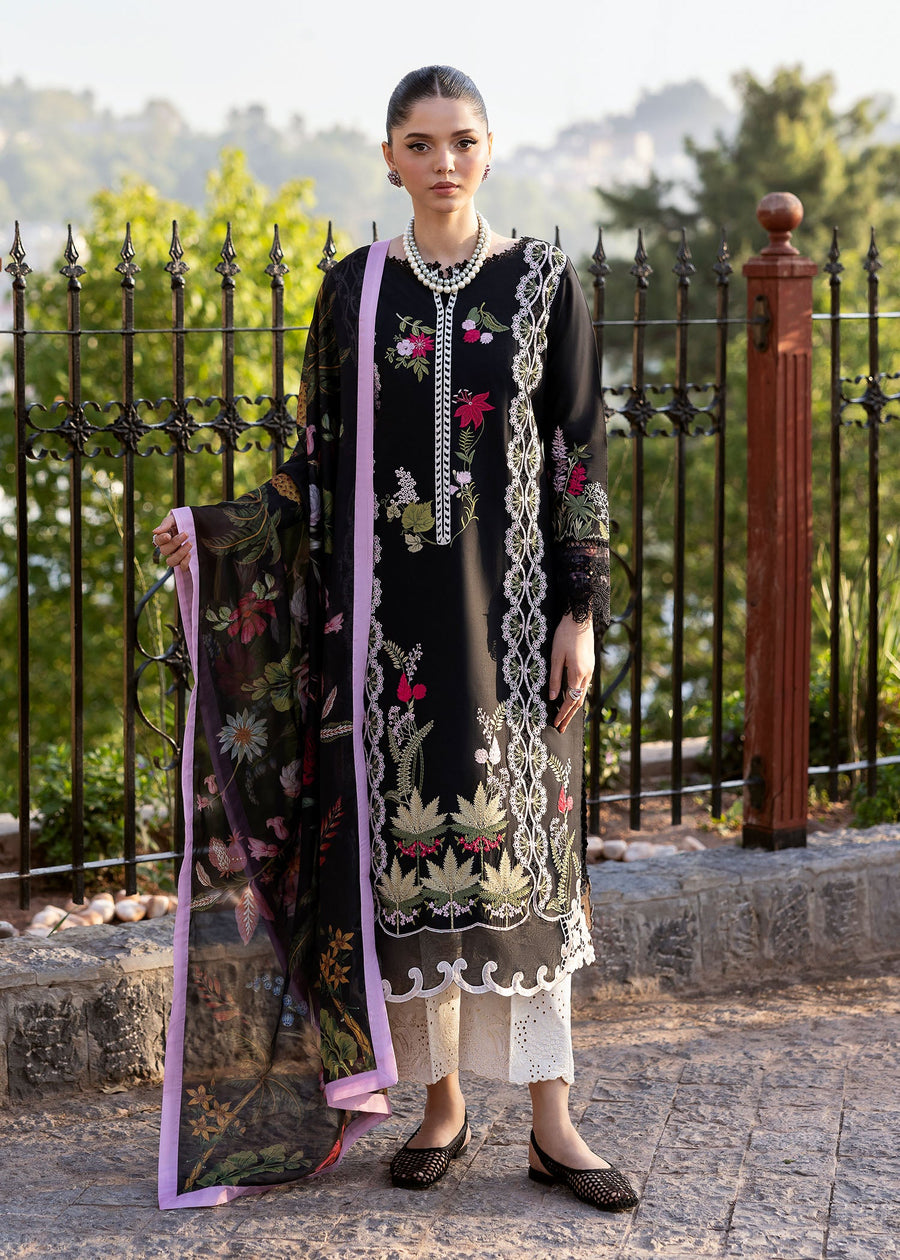 Saira Shakira Bloom Unstitched Lawn 3Pc Suit SS-25-06B SAUVAGE