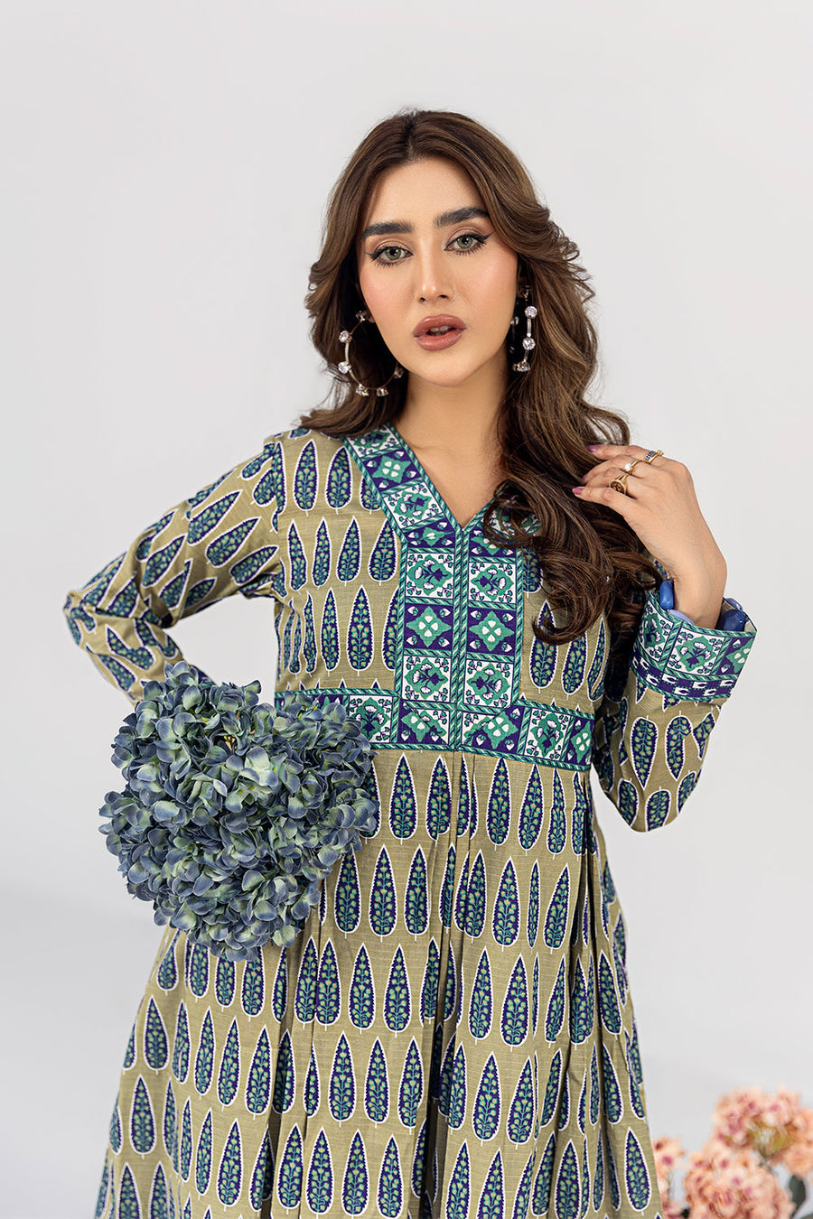 Safwa Orla Unstitched Printed Lawn 2Piece Suit - OR 98