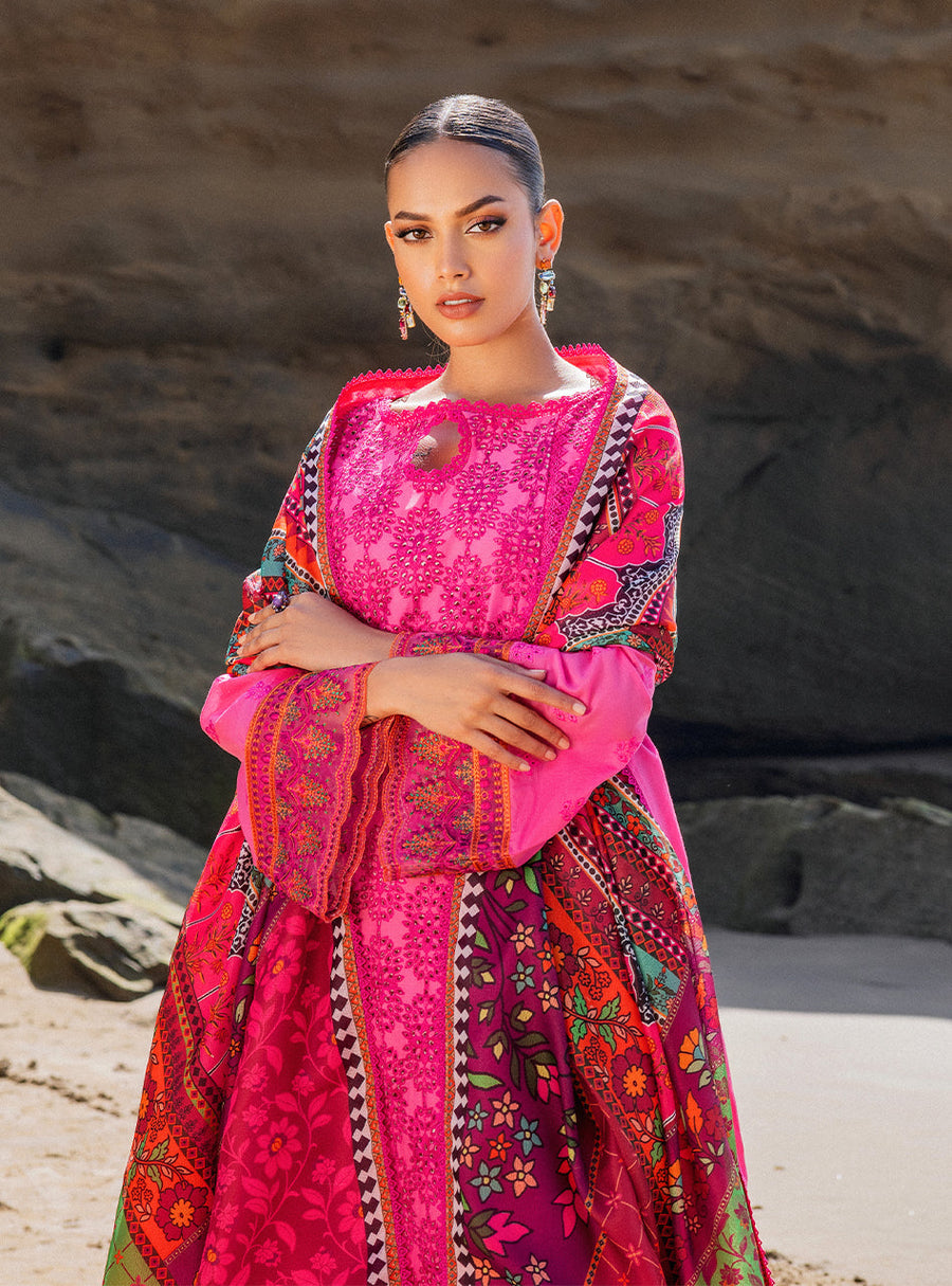 Zainab Chottani Embroidered Chikankari Lawn Unstitched 3Pc Suit D-06A Laali