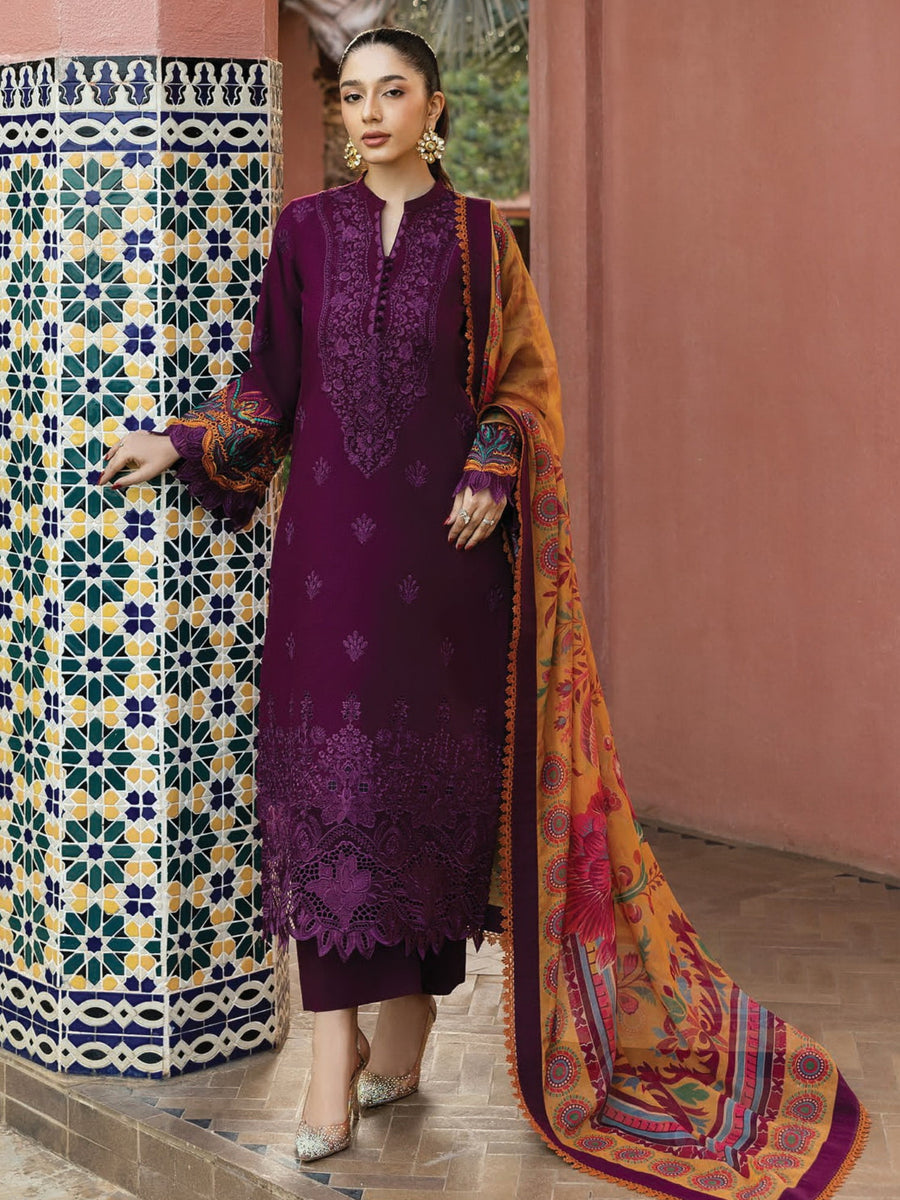 Zainab Chottani Embroidered Chikankari Lawn Unstitched 3Pc Suit D-06B Nia