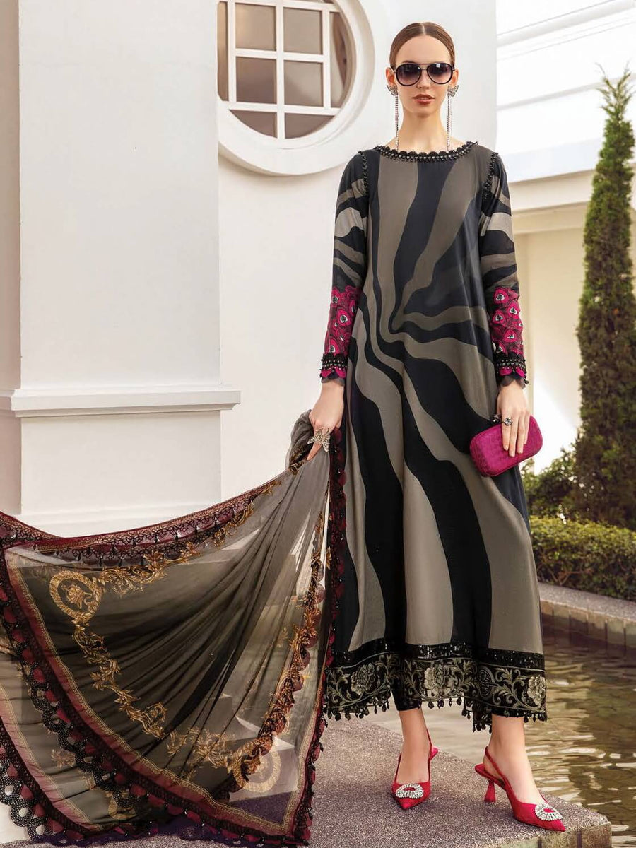 Maria B Mprints Fall Edit Unstitched Cambric 3Pc Suit MPT-1906-B
