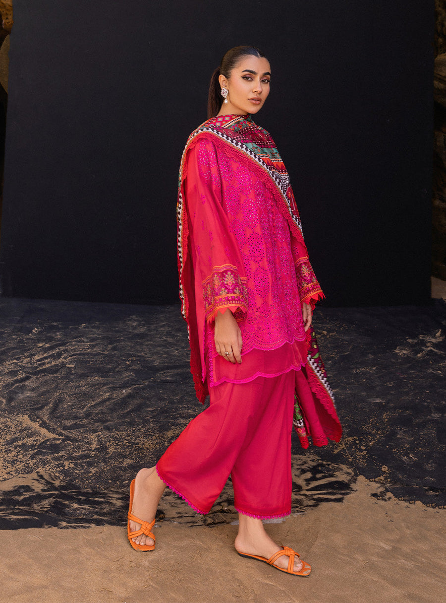 Zainab Chottani Embroidered Chikankari Lawn Unstitched 3Pc Suit D-06B Laali