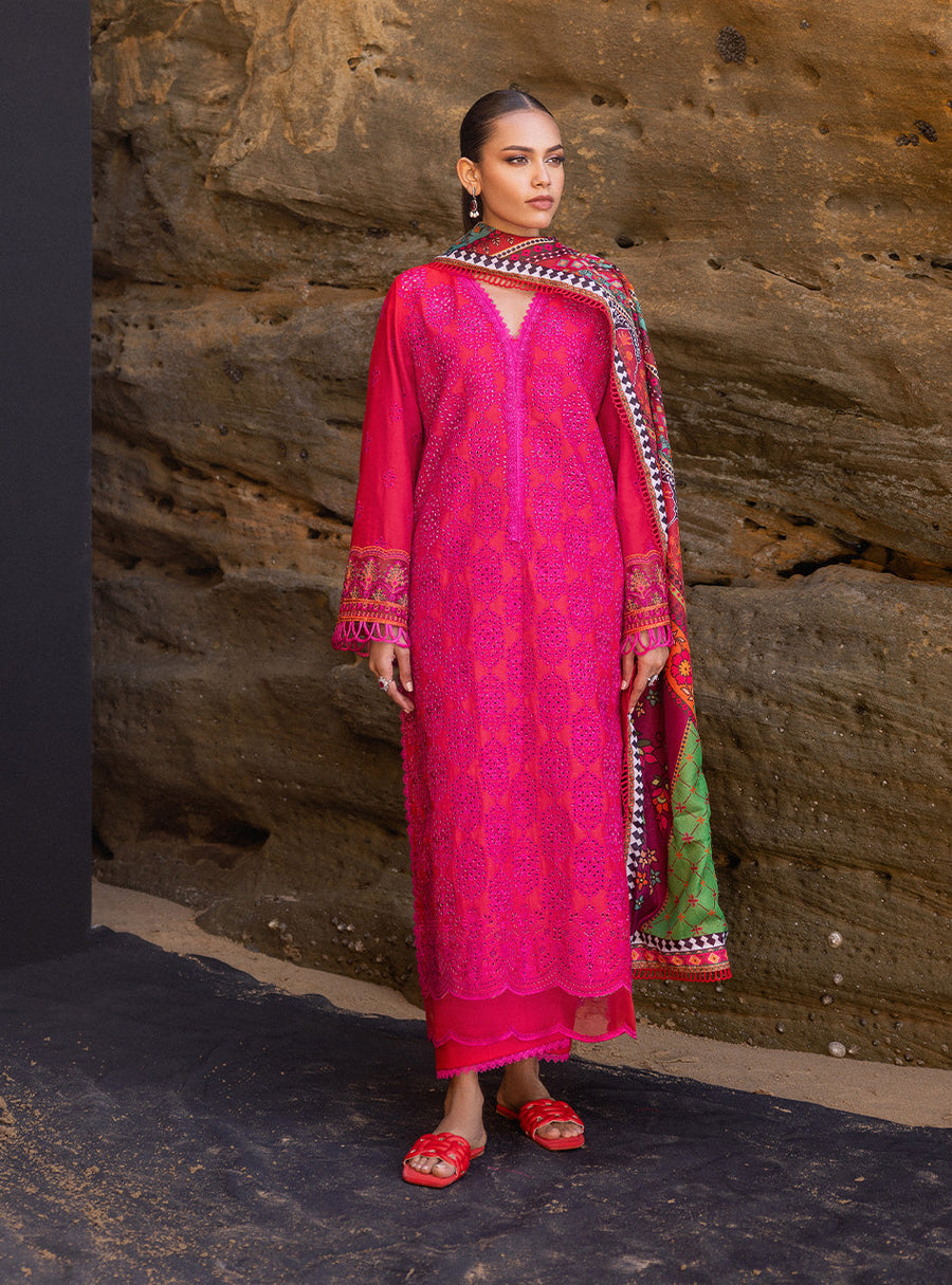Zainab Chottani Embroidered Chikankari Lawn Unstitched 3Pc Suit D-06B Laali