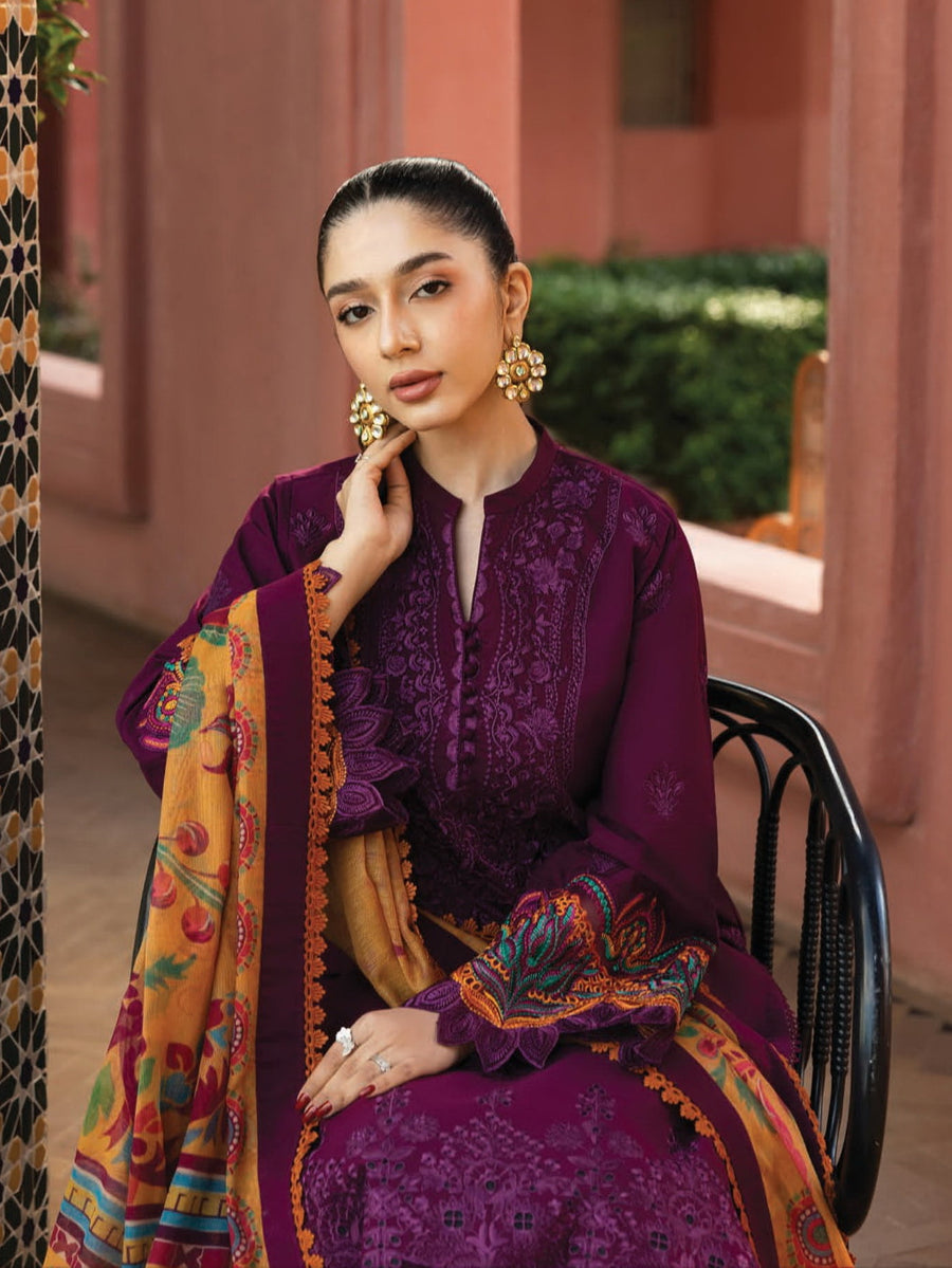 Zainab Chottani Embroidered Chikankari Lawn Unstitched 3Pc Suit D-06B Nia