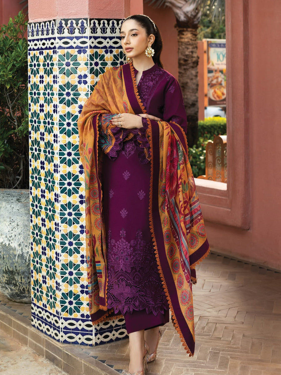 Zainab Chottani Embroidered Chikankari Lawn Unstitched 3Pc Suit D-06B Nia