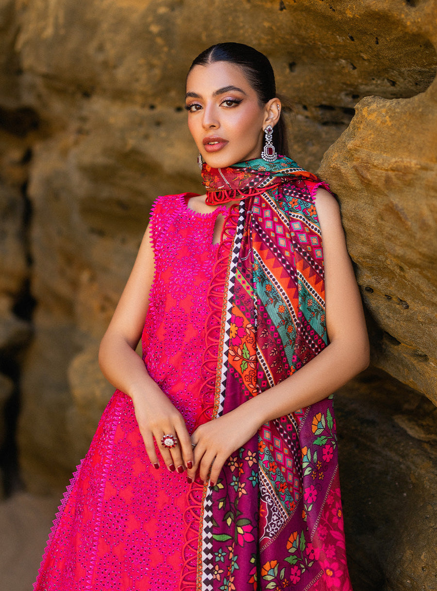 Zainab Chottani Embroidered Chikankari Lawn Unstitched 3Pc Suit D-06B Laali