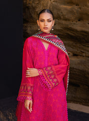 Zainab Chottani Embroidered Chikankari Lawn Unstitched 3Pc Suit D-06B Laali