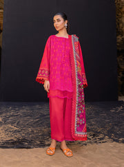 Zainab Chottani Embroidered Chikankari Lawn Unstitched 3Pc Suit D-06B Laali