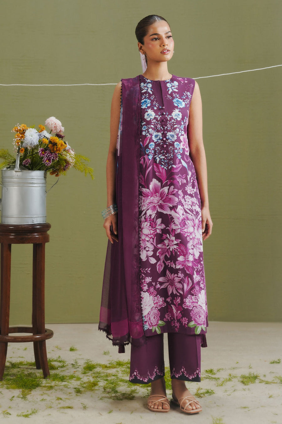 Coco by Zara Shahjahan Prints Unstitched Lawn 3Pc Suit D-06B Aero
