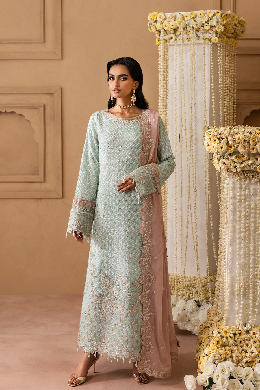 Emaan Adeel Sheherzadi Embroidered Chiffon Unstitched 3Pc Suit - AARIZ