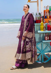 Hania LuxurySchiffli Lawn and Printed Monark Dupatta from ELAF's 'HAI KUCH' Festive Lawn 2024 Collection.