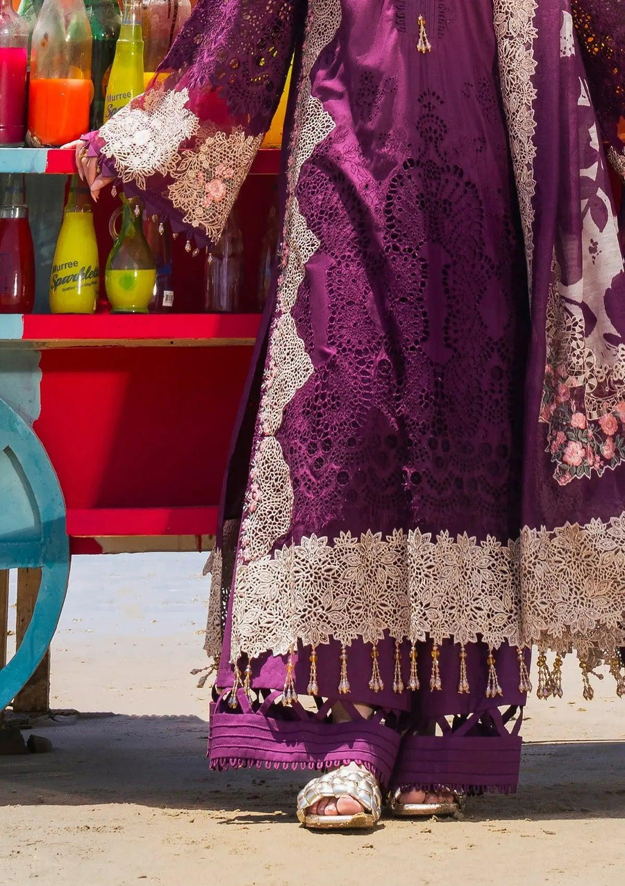 Close up of Hania Schiffli Lawn front from ELAF's 'HAI KUCH' Festive Lawn 2024 Collection.