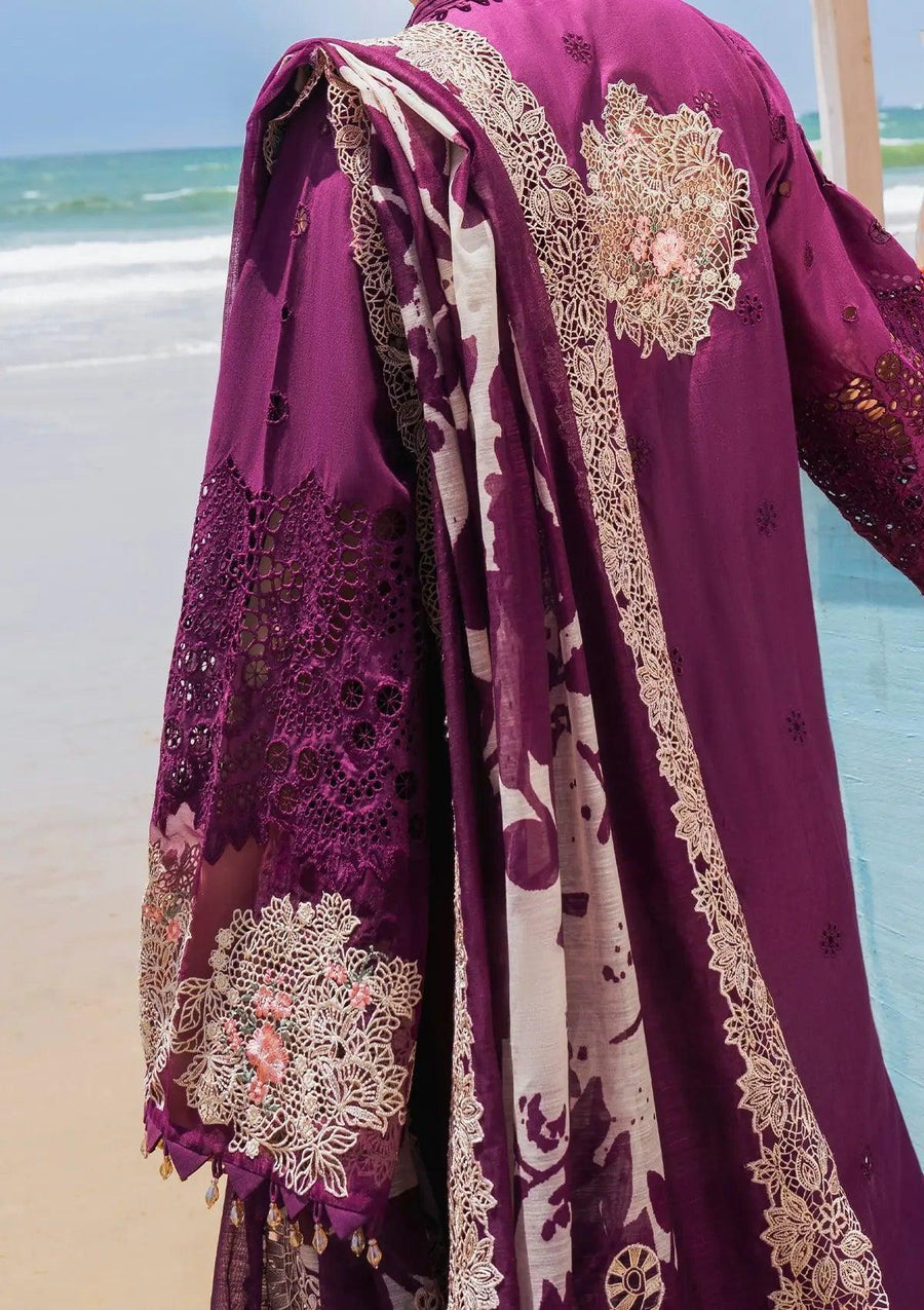 Hania LuxurySchiffli Lawn and Printed Monark Dupatta from ELAF's 'HAI KUCH' Festive Lawn 2024 Collection.