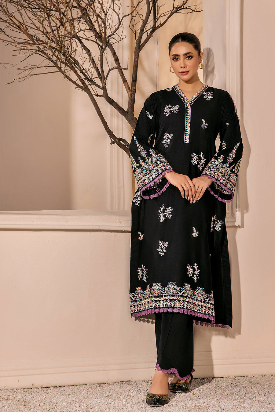 Zuri by Safwa Embroidered Cotton Unstitched 2Pc Suit ZUR-03