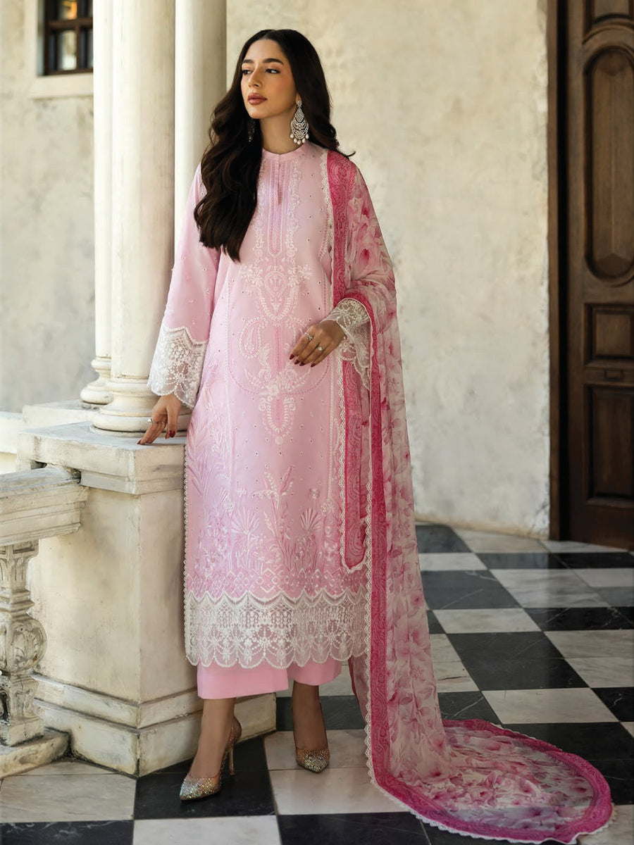 Zainab Chottani Embroidered Chikankari Lawn Unstitched 3Pc Suit D-07A Liyah