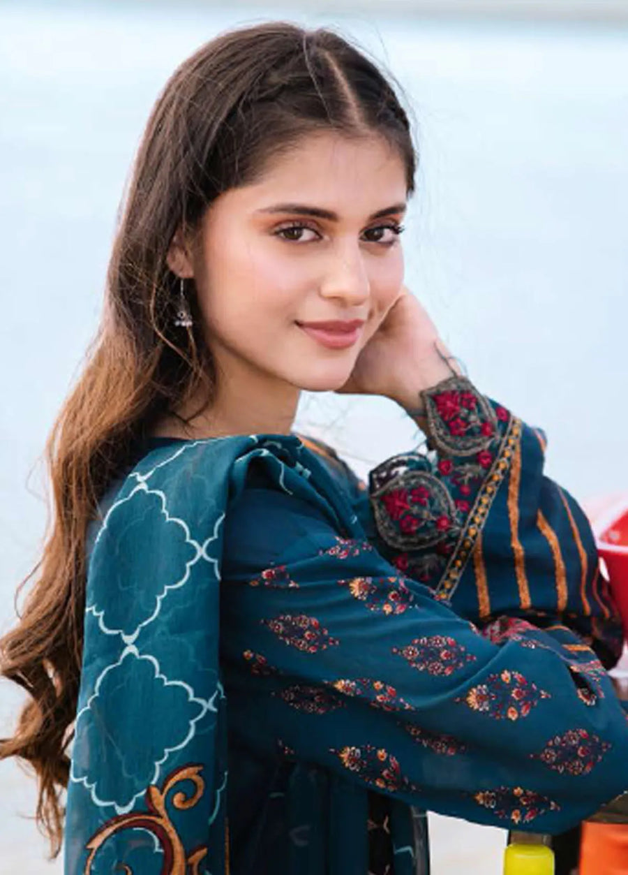 Maria.B M.Basics Embroidered Lawn Unstitched 3Pc Suit MB-07A