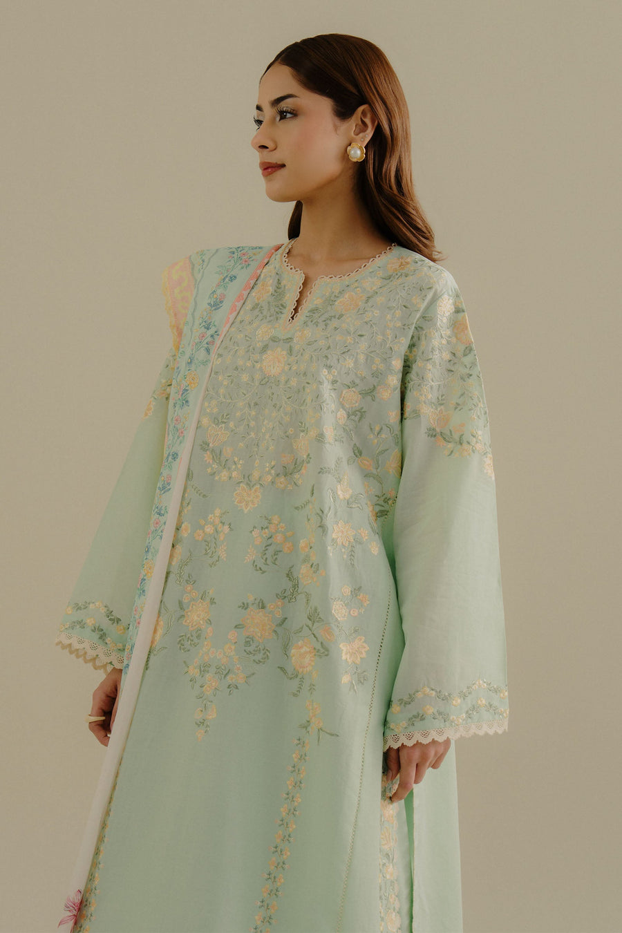 Coco by Zara Shahjahan Embroidered Lawn Unstitched 3Pc Suit 07A-VELIN