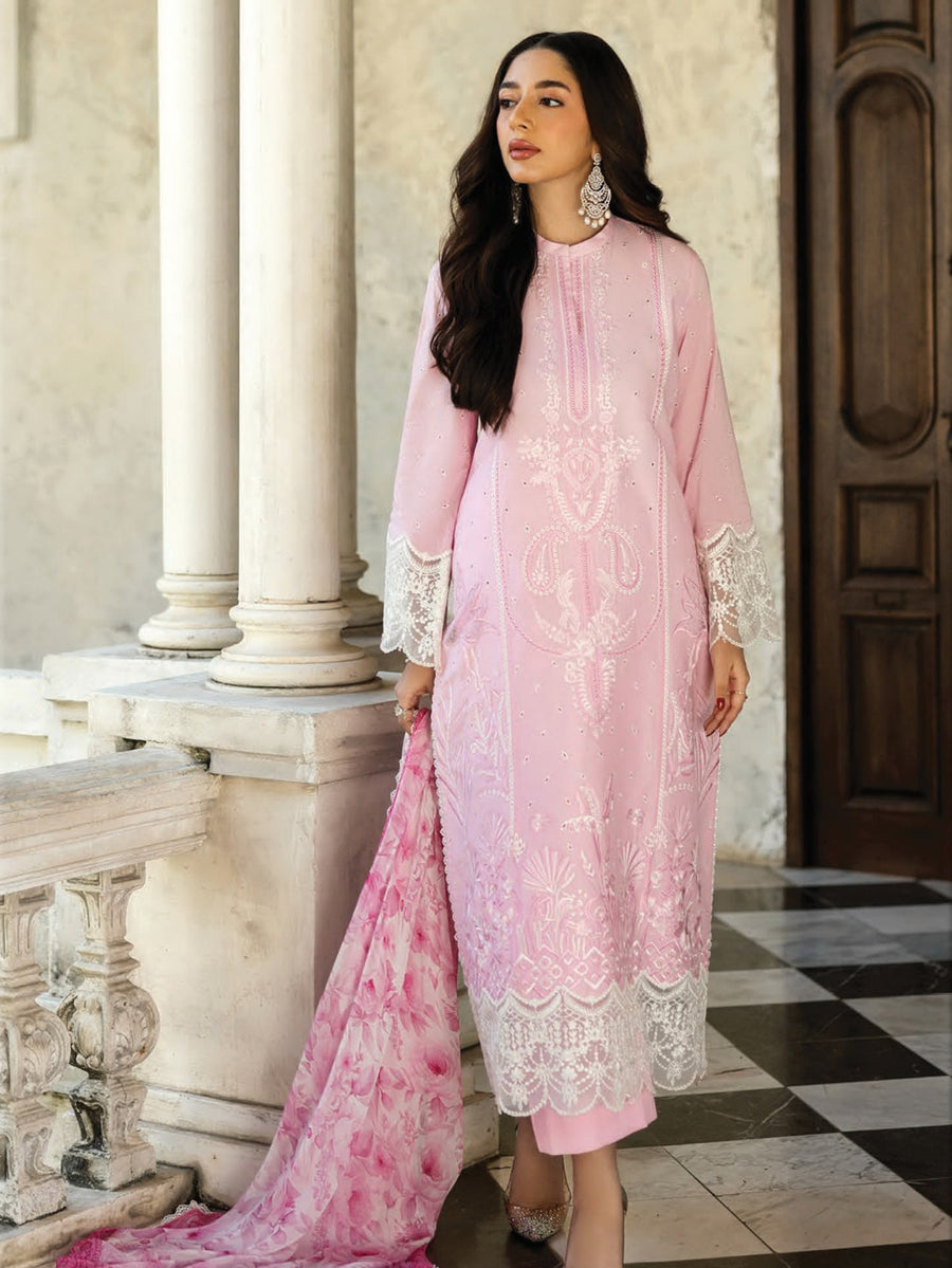 Zainab Chottani Embroidered Chikankari Lawn Unstitched 3Pc Suit D-07A Liyah