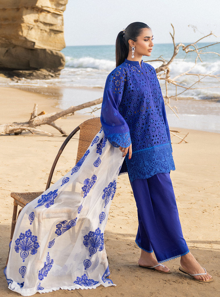 Zainab Chottani Embroidered Chikankari Lawn Unstitched 3 Piece Suit - 7B Baroque Twist