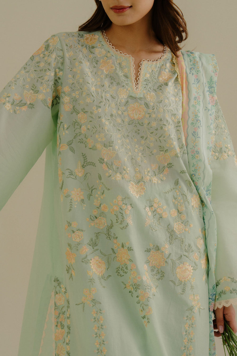 Coco by Zara Shahjahan Embroidered Lawn Unstitched 3Pc Suit 07A-VELIN