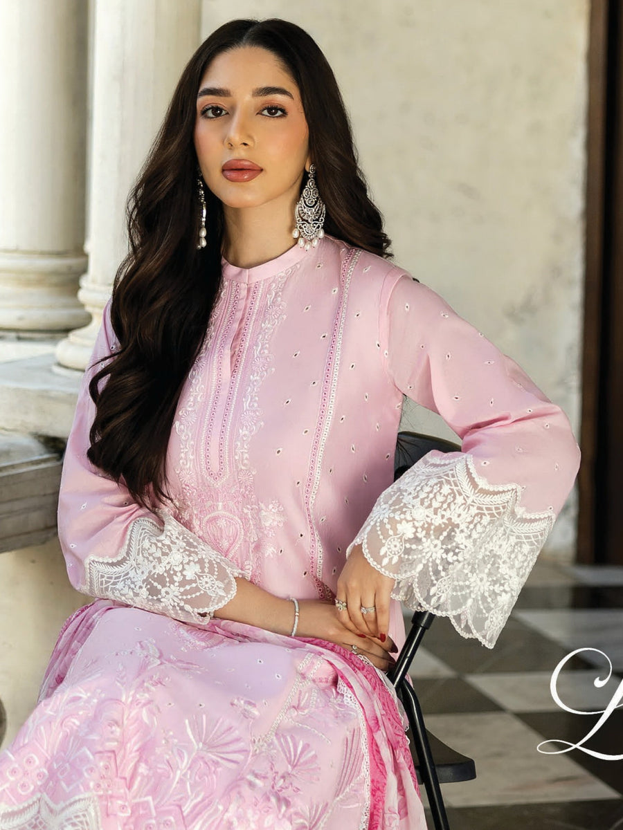 Zainab Chottani Embroidered Chikankari Lawn Unstitched 3Pc Suit D-07A Liyah