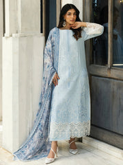 Zainab Chottani Embroidered Chikankari Lawn Unstitched 3Pc Suit D-07B Liyah