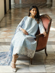 Zainab Chottani Embroidered Chikankari Lawn Unstitched 3Pc Suit D-07B Liyah