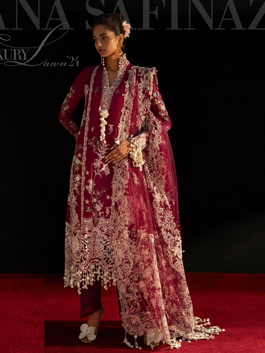 Sana Safinaz Embroidered Luxury Lawn Unstitched 3Pc Suit D-07B