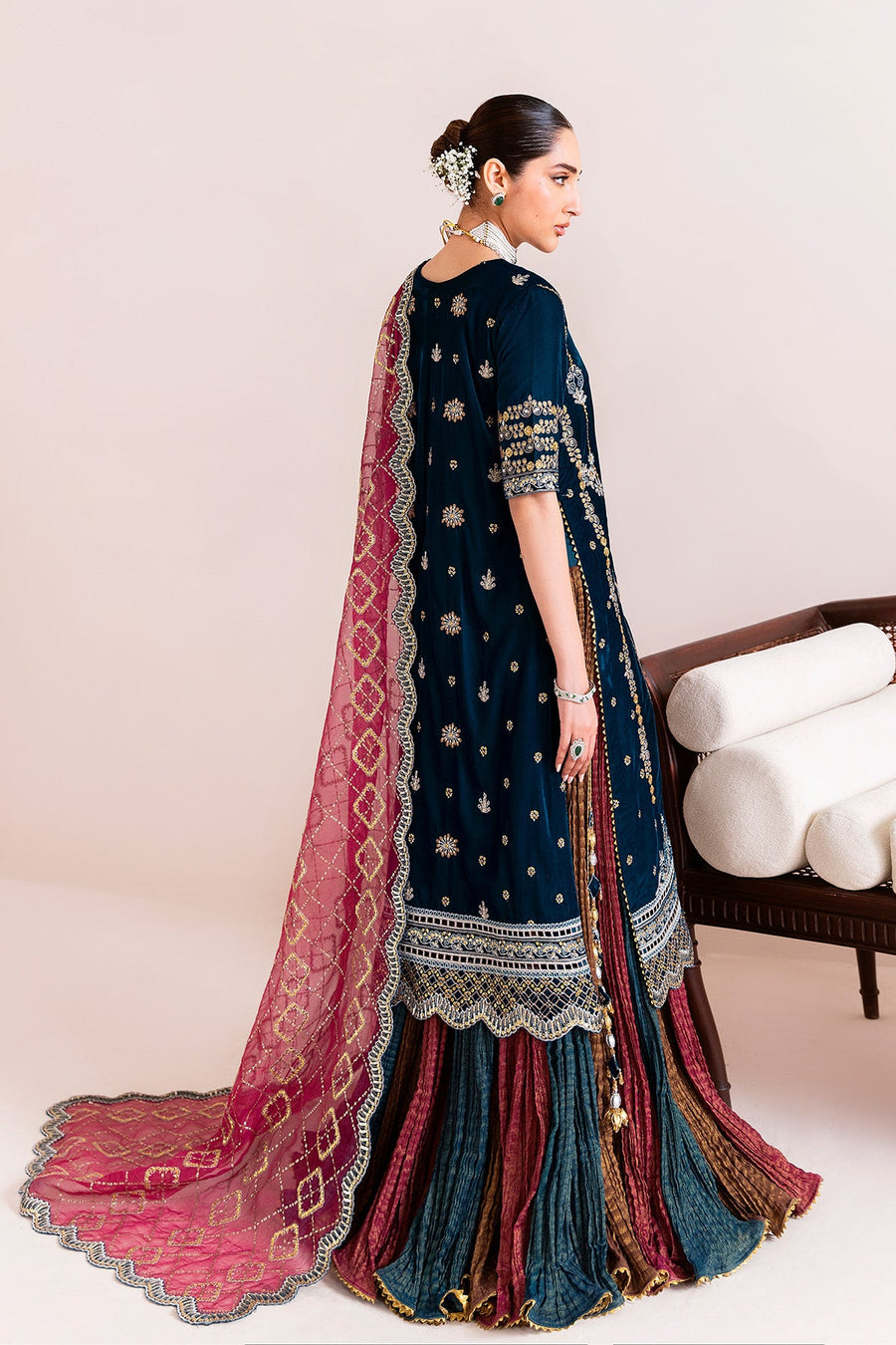 Alizeh Fashion Makhmal Embroidered Velvet Unstitched 3Pc Suit AF-VLT-2222-Mehroob