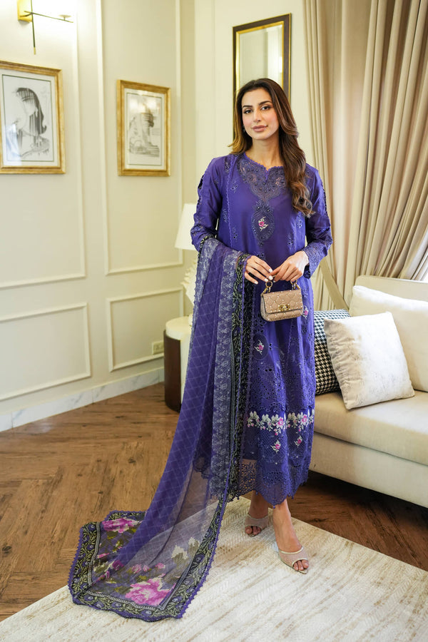 Noor by Saadia Asad Eid Luxury Handwork Laserkari Unstitched 3Pc Suit D-04B