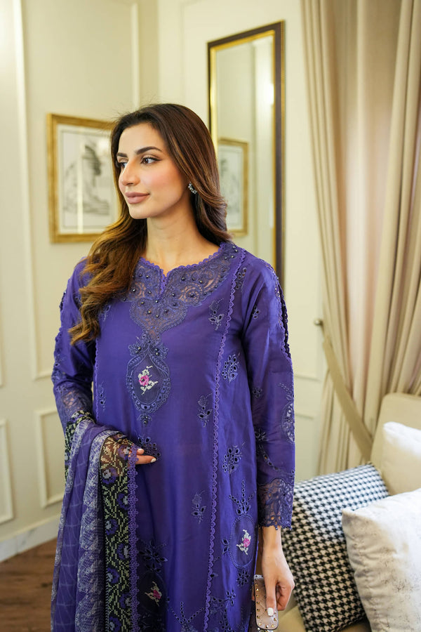 Noor by Saadia Asad Eid Luxury Handwork Laserkari Unstitched 3Pc Suit D-04B