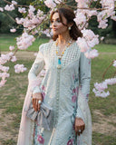 Zevk Flora Festive Embroidered Lawn Unstitched 3Pc Suit - JASMINE