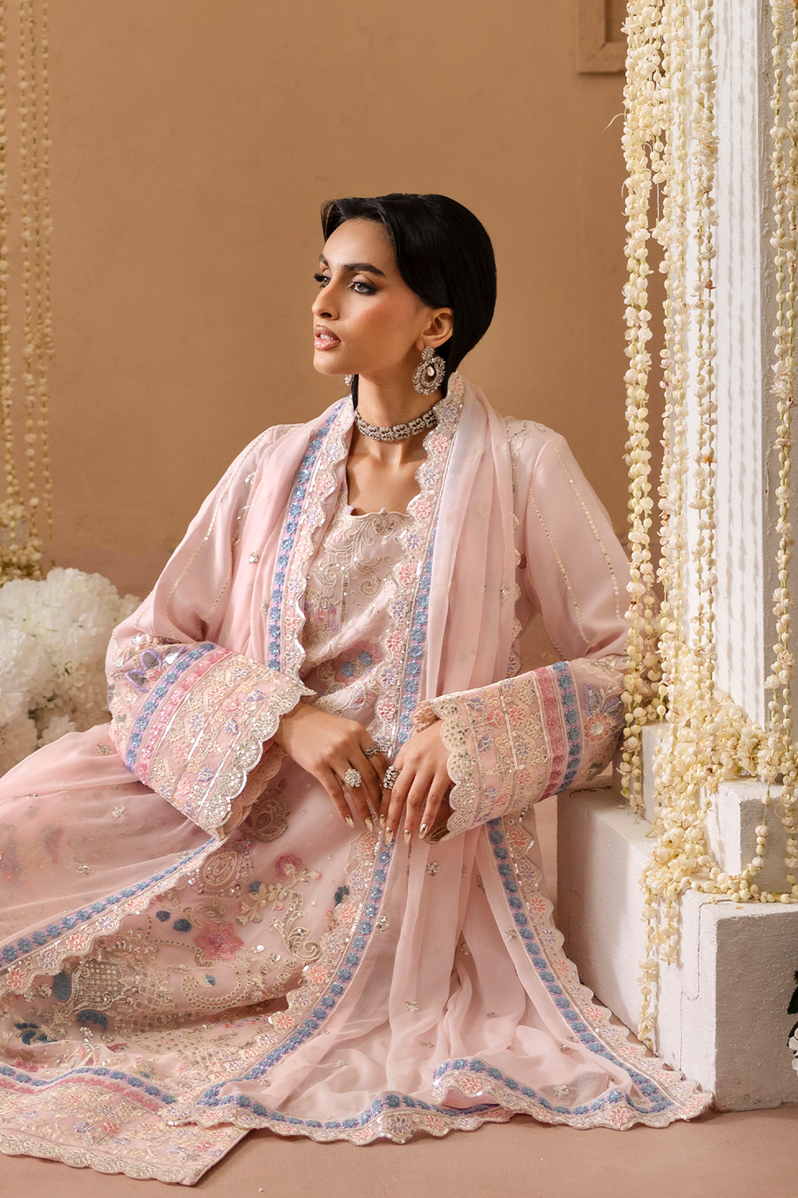 Emaan Adeel Sheherzadi Embroidered Chiffon Unstitched 3Pc Suit - GULREZ