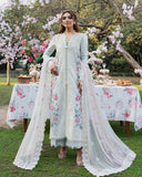 Zevk Flora Festive Embroidered Lawn Unstitched 3Pc Suit - JASMINE