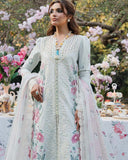 Zevk Flora Festive Embroidered Lawn Unstitched 3Pc Suit - JASMINE