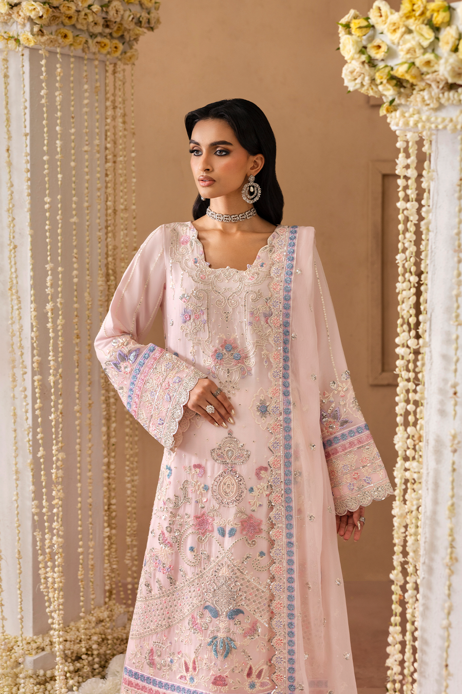 Emaan Adeel Sheherzadi Embroidered Chiffon Unstitched 3Pc Suit - GULREZ