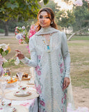 Zevk Flora Festive Embroidered Lawn Unstitched 3Pc Suit - JASMINE