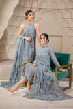 Falak by Zarif Unstitched Festive Formal Chiffon Suit ZF 05 BLUE BELL