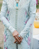 Zevk Flora Festive Embroidered Lawn Unstitched 3Pc Suit - JASMINE