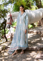 Saira Shakira Bloom Unstitched Lawn 3Pc Suit SS-25-08B SWEET OPEL